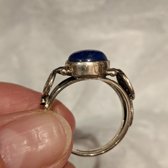 Men's Ring Lapis Lazuli .925 Silver Ring, Size 10 - Picture 5 of 10